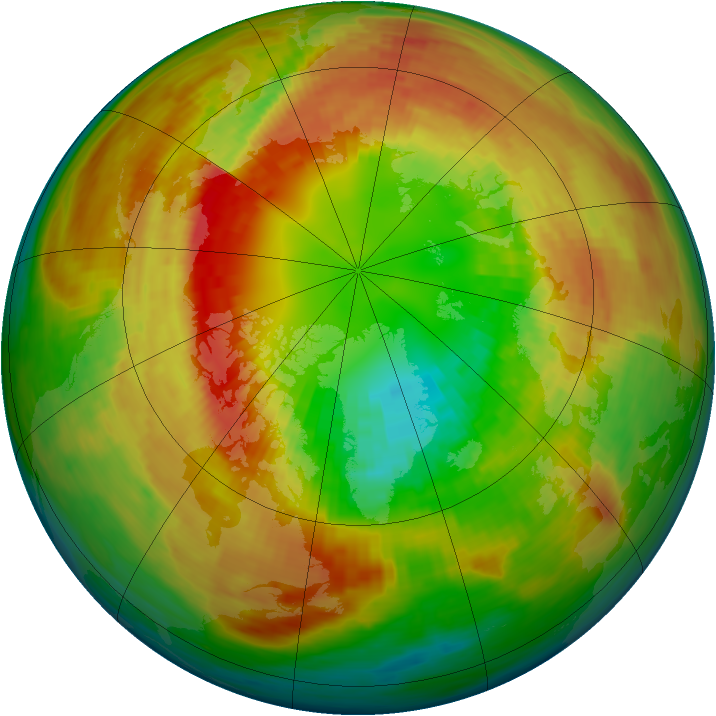 Arctic ozone map for 27 February 1994